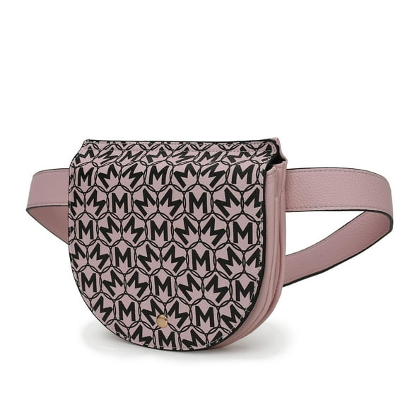 MKF Collection Daksha Fanny Pack, Crossbody Bag Vegan Leather Belt Waist Bag by Mia K - Pink