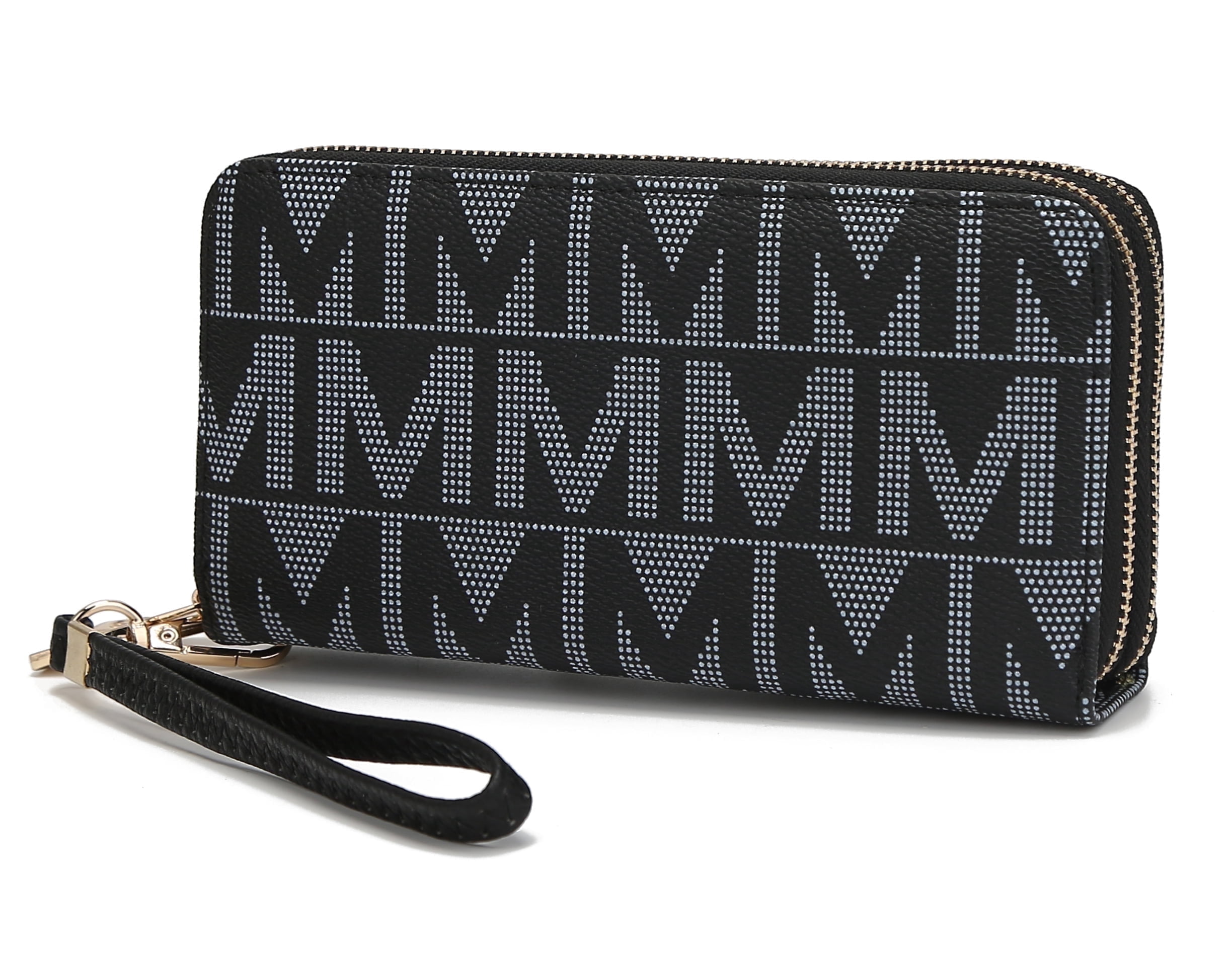 MKF Collection Daniela Wallet for Women, Vegan Leather Wristlet Purse Handbag by Mia K - Black