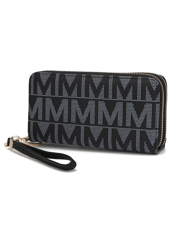 Daniela Wallet for Women, Vegan Leather Wristlet Purse Handbag by Mia K - Black
