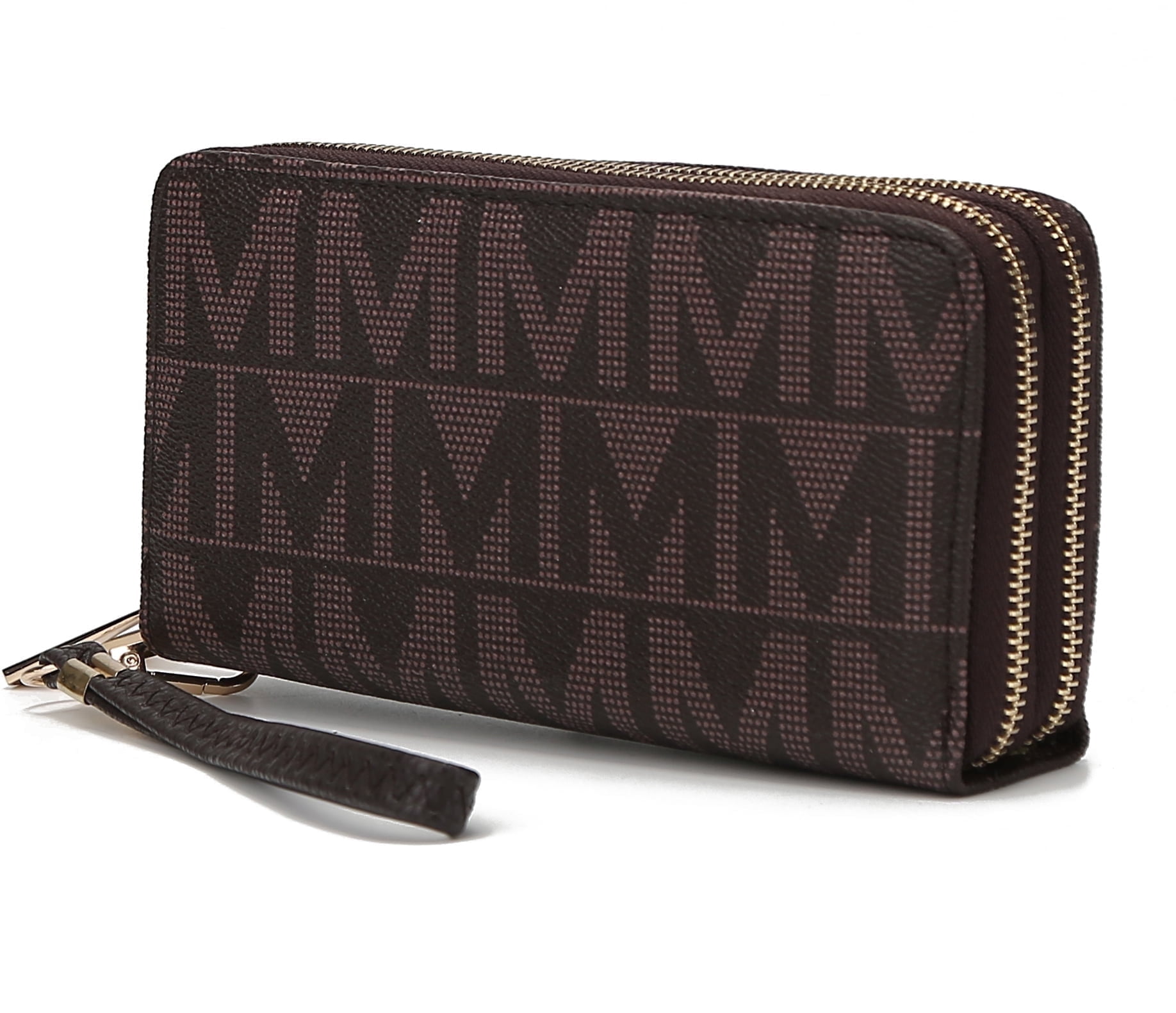 MKF Collection Daniela Wallet for Women, Vegan Leather Wristlet Purse Handbag by Mia K - Chocolate