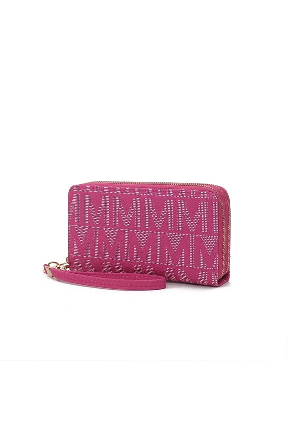 Daniela Wallet for Women, Vegan Leather Wristlet Purse Handbag by Mia K - Fuchsia