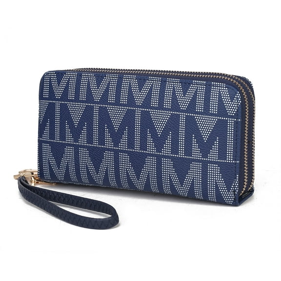 MKF Collection Daniela Wallet for Women, Vegan Leather Wristlet Purse Handbag by Mia K - Navy