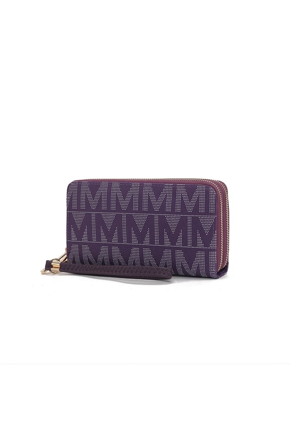 Daniela Wallet for Women, Vegan Leather Wristlet Purse Handbag by Mia K - Purple