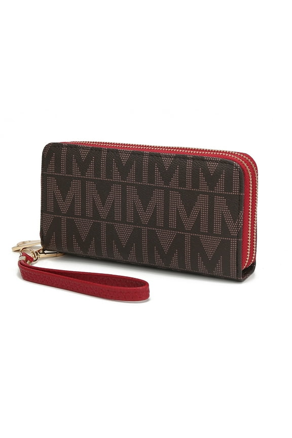 Daniela Wallet for Women, Vegan Leather Wristlet Purse Handbag by Mia K - Red
