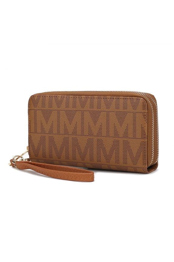 Daniela Wallet for Women, Vegan Leather Wristlet Purse Handbag by Mia K - Tan