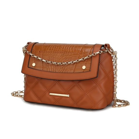 MKF Collection Danna Vegan Leather Women's Shoulder Bag, Classy Crossbody Purse Handbag by Mia K - Cognac