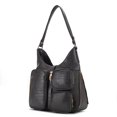 thumbnail image 1 of MKF Collection Daphne Crocodile-Embossed Vegan Leather Shoulder Bag, Fashion Hobo Purse Handbag by Mia K - Charcoal Gray, 1 of 10