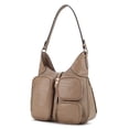 thumbnail image 1 of MKF Collection Daphne Crocodile-Embossed Vegan Leather Shoulder Bag, Fashion Hobo Purse Handbag by Mia K - Taupe, 1 of 10