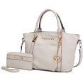 thumbnail image 1 of MKF Collection Darielle Women's Satchel Bag & Wallet Set, Vegan Leather Handbag for Travel Work and School by Mia K. - Beige, 1 of 10
