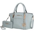 thumbnail image 1 of MKF Collection Darielle Women's Satchel Bag & Wallet Set, Vegan Leather Handbag for Travel Work and School by Mia K. - Seafoam, 1 of 10