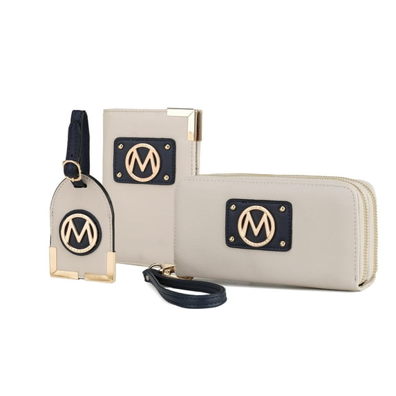 MKF Collection Darla Travel Gift, Wristlet Wallet, Cardholder, Hang Tag 3 Pcs by Mia K - Ivory