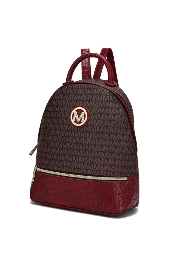 Denice Signature Women Backpack, Bookbag Purse Handbag Fashion Travel Daypack Bag by Mia K - Red