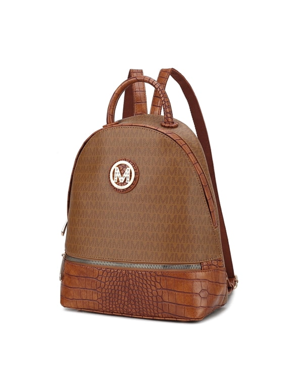 Denice Signature Women Backpack, Bookbag Purse Handbag Fashion Travel Daypack Bag by Mia K - Tan Brown