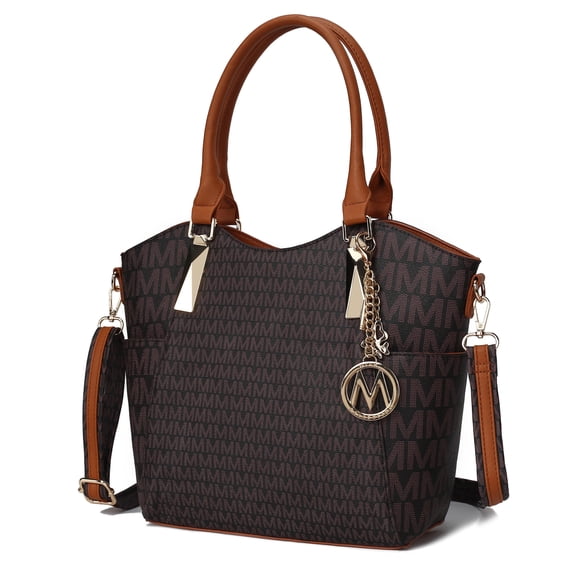 MKF Collection Devorah Women’s Signature Printed Vegan Leather Tote Bag by Mia K - Brown
