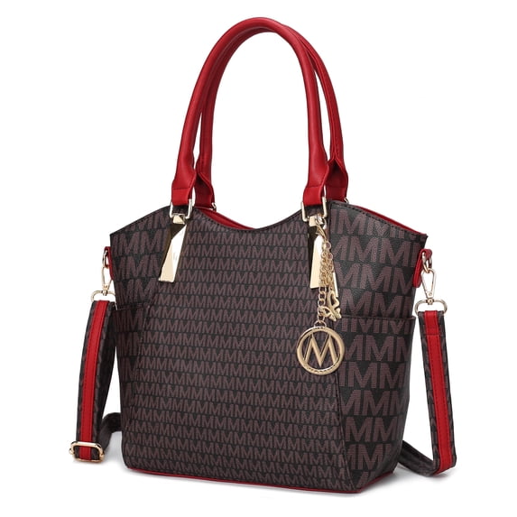 MKF Collection Devorah Women’s Signature Printed Vegan Leather Tote Bag by Mia K - Red