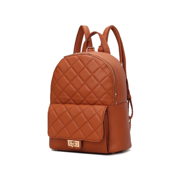MKF Collection Dimitria Women Backpack, Quilted and Smooth Bookbag Purse Handbag Fashion Travel Daypack Bag by Mia K - Brown