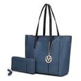 thumbnail image 1 of MKF Collection Dinah Vegan Leather Women's Tote Bag, Classy Shoulder Purse Handbag & Wristlet Wallet 2 pcs by Mia K - Peacock Blue, 1 of 10