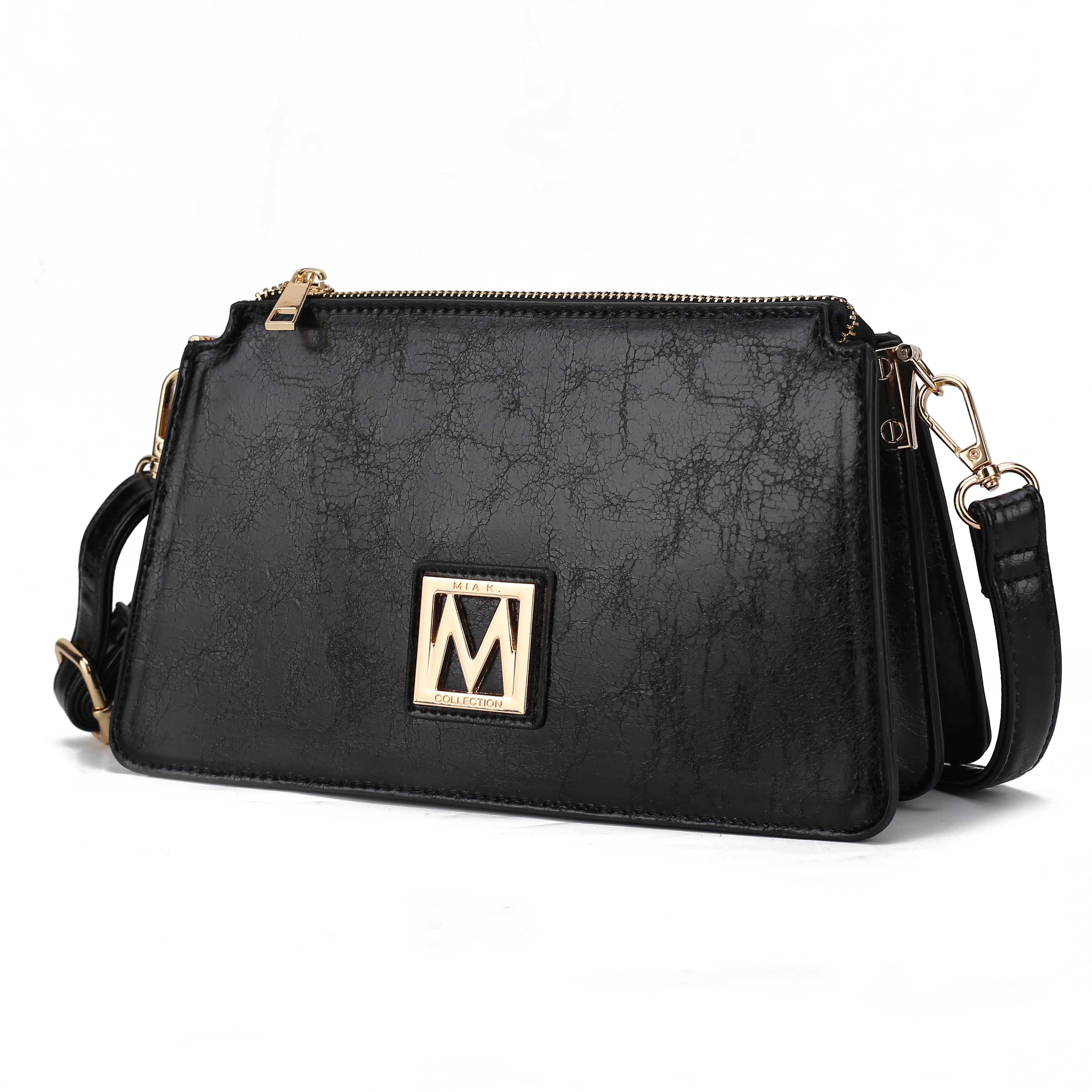 MKF Collection Domitila Vegan Leather Women's Shoulder Bag, Stylish Crossbody Handbag by Mia K - Black