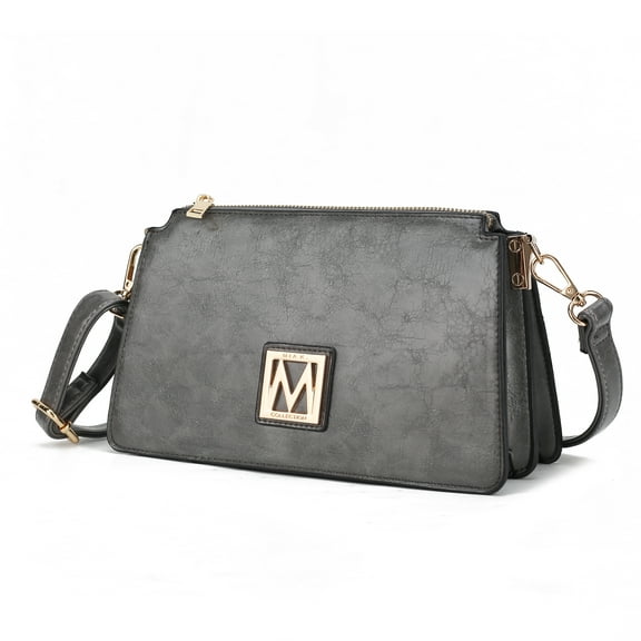MKF Collection Domitila Vegan Leather Women's Shoulder Bag, Stylish Crossbody Handbag by Mia K - Charcoal Gray