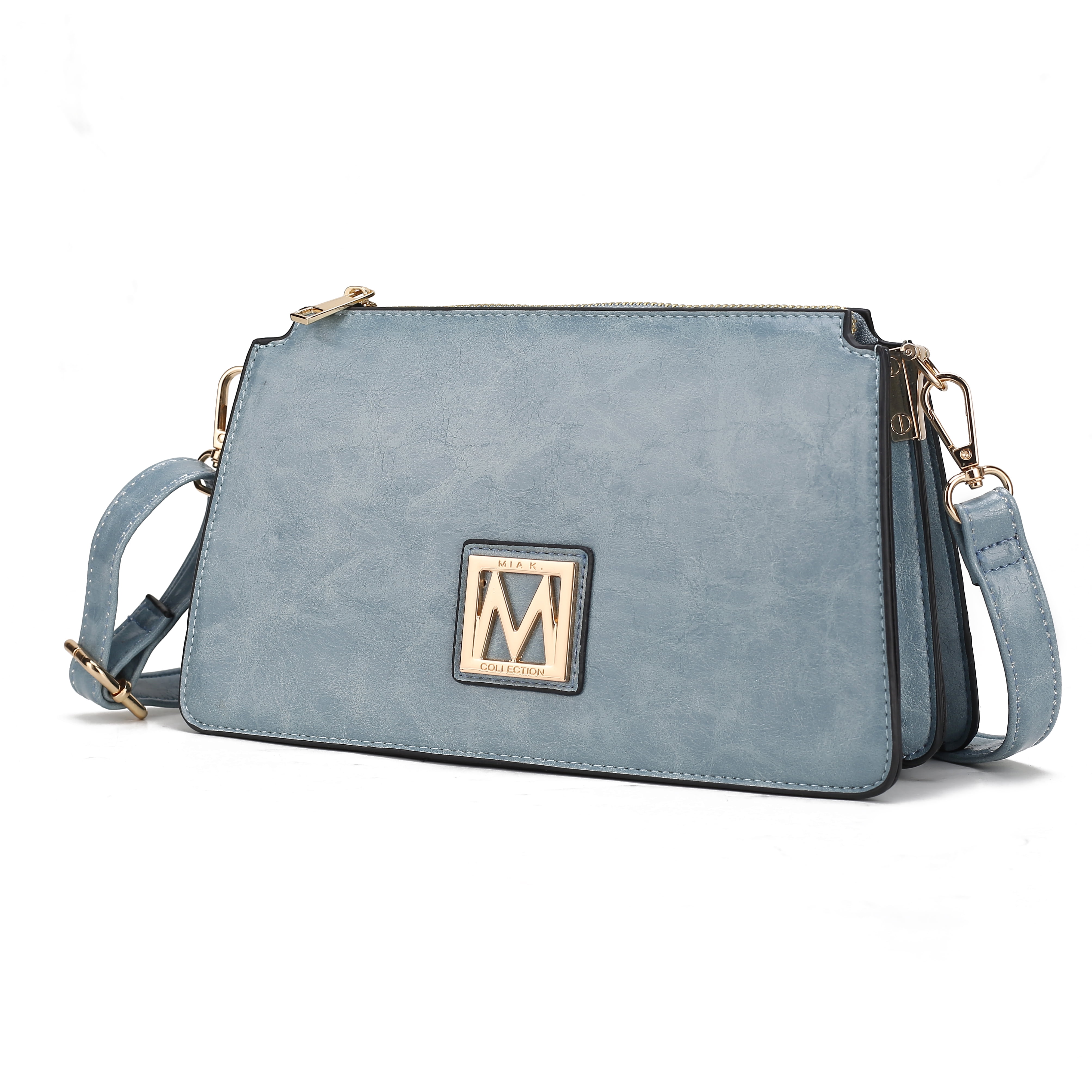 MKF Collection Domitila Vegan Leather Women's Shoulder Bag, Stylish Crossbody Handbag by Mia K - Denim