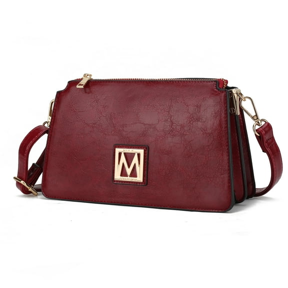 MKF Collection Domitila Vegan Leather Women's Shoulder Bag, Stylish Crossbody Handbag by Mia K - Wine