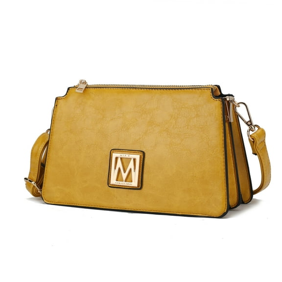 MKF Collection Domitila Vegan Leather Women's Shoulder Bag, Stylish Crossbody Handbag by Mia K - Yellow