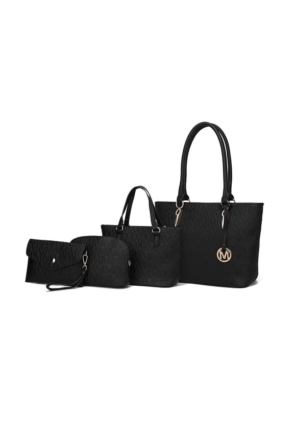Edelyn Women's Tote Bag, Small Tote Handbag, Pouch Purse & Wristlet Wallet, Signature Handbag 4 pcs set by Mia K