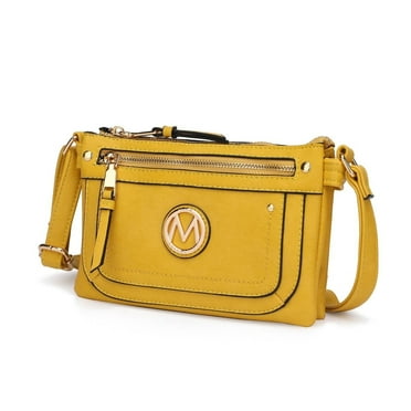 MKF Collection Elaina Vegan Leather Crossbody Bag 9in Spacious Compartments