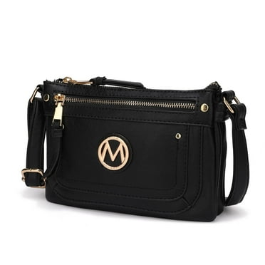 MKF Collection Elaina Vegan Leather Crossbody Bag 9in Spacious Compartments