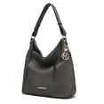 thumbnail image 1 of MKF Collection Elise Vegan Leather Women's Hobo Bag, Classy Shoulder Purse Handbag by Mia K - Charcoal Gray, 1 of 9