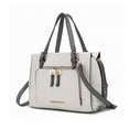 thumbnail image 1 of MKF Collection Elise Women’s Satchel Bag, Vegan Leather Large Handbag Purse by Mia K. -White/Grey, 1 of 7