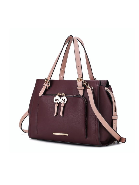 Womens Maisie Satchel Handbag by Mia K., Wine/Blush