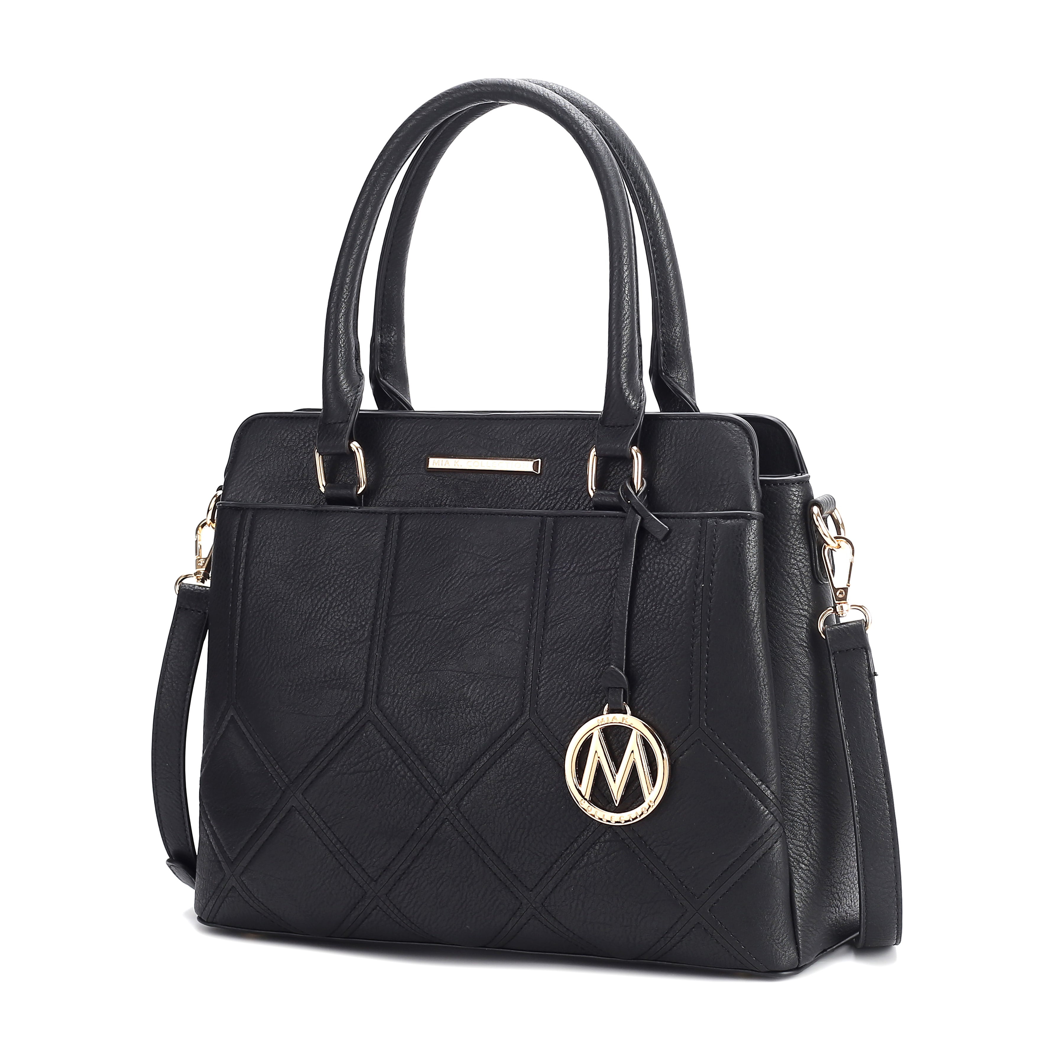 MKF Collection Elodie Triple Compartment Women's Tote Bag, Stylish Shoulder Purse Handbag by Mia K - Black