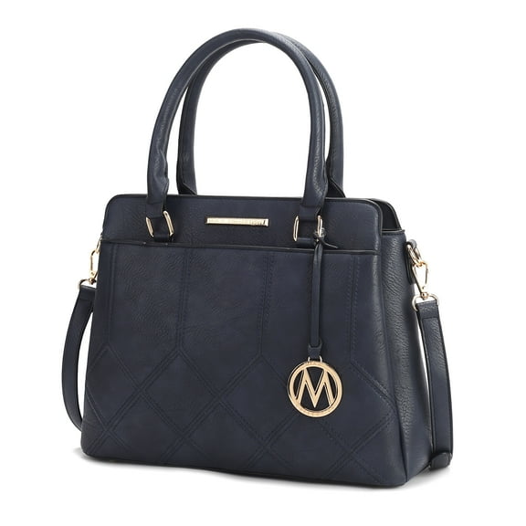 MKF Collection Elodie Triple Compartment Women's Tote Bag, Stylish Shoulder Purse Handbag by Mia K - Navy