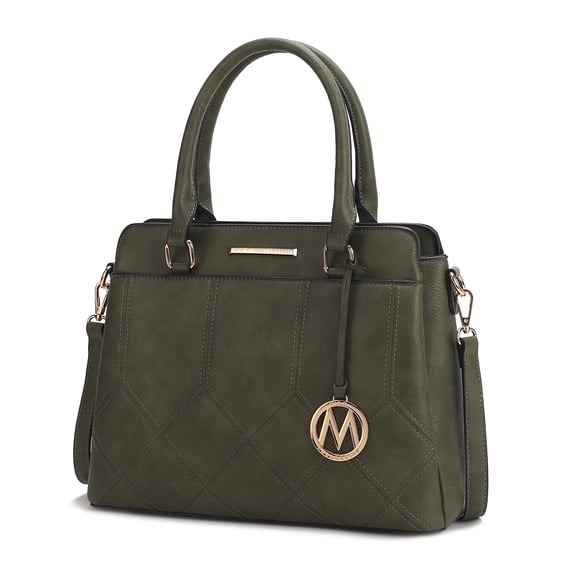 MKF Collection Elodie Triple Compartment Women's Tote Bag, Stylish Shoulder Purse Handbag by Mia K - Olive