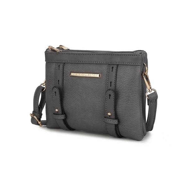 MKF Collection Elsie Women's Vegan Leather Crossbody Purse Handbag by Mia K. Charcoal Gray