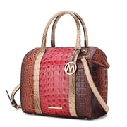 MKF Collection Ember Faux Crocodile-Embossed Vegan Leather Women's Satchel Bag, Shoulder Purse Handbag by Mia K - Red