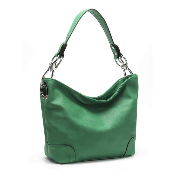 MKF Collection Emily Soft Vegan Leather Women's Hobo Handbag Shoulder Bag Spacious and Slouchy Everyday Purse by Mia K-Green
