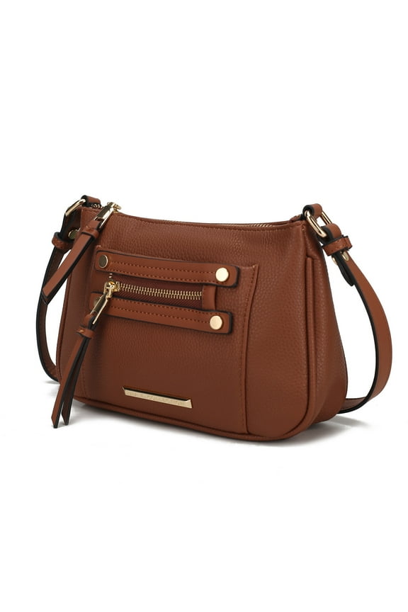Essie Women's Crossbody Bag Vegan Leather Shoulder Bag Daily Handbag Purse by Mia K. - Brown