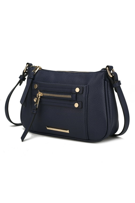 Essie Women's Crossbody Bag Vegan Leather Shoulder Bag Daily Handbag Purse by Mia K. - Navy