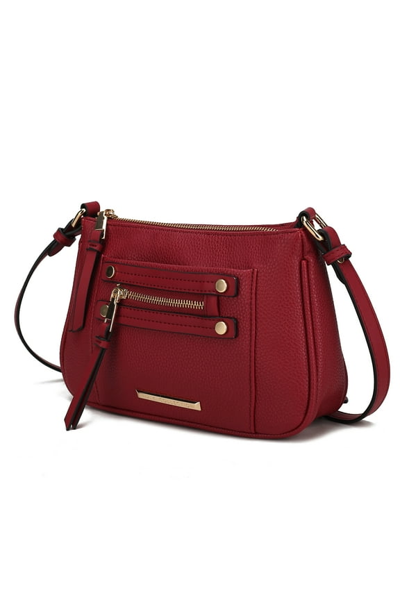 Essie Women's Crossbody Bag Vegan Leather Shoulder Bag Daily Handbag Purse by Mia K. - Red