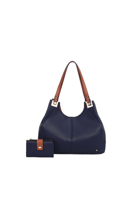 Estelle Shoulder Bag & Wallet Set, Vegan Leather Shoulder Bag Handbag Purse by Mia K