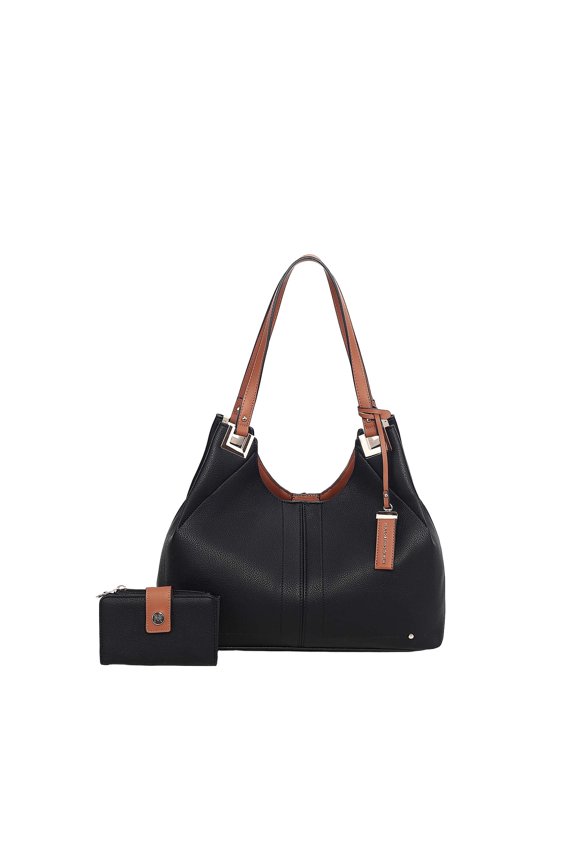 Estelle Shoulder Bag & Wallet Set, Vegan Leather Shoulder Bag Handbag Purse by Mia K