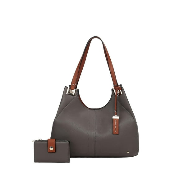 MKF Collection Estelle Shoulder Bag & Wallet Set, Vegan Leather Shoulder Bag Handbag Purse by Mia K