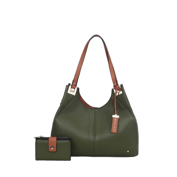 MKF Collection Estelle Shoulder Bag & Wallet Set, Vegan Leather Shoulder Bag Handbag Purse by Mia K
