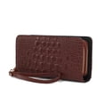 thumbnail image 1 of MKF Collection Eve Women’s Genuine Leather Crocodile-Embossed Wristlet Wallet by Mia K - Coffee, 1 of 9