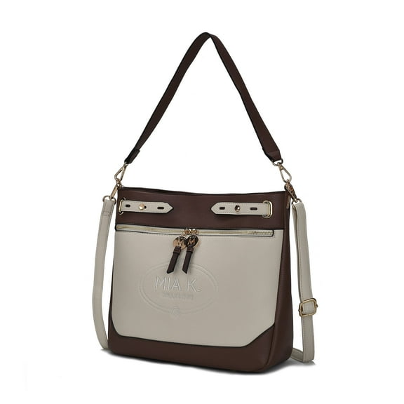 MKF Collection Evie Women Shoulder bag Vegan Leather Handbag Crossbody Bag by Mia K - Chocolate Beige