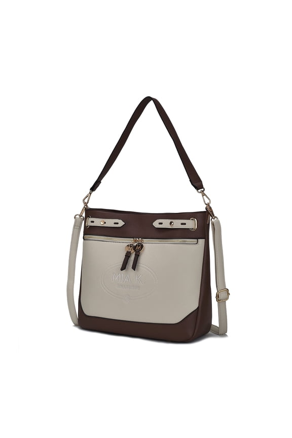 Evie Women Shoulder bag Vegan Leather Handbag Crossbody Bag by Mia K - Chocolate Beige