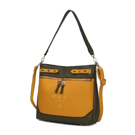 MKF Collection Evie Women Shoulder bag Vegan Leather Handbag Crossbody Bag by Mia K - Olive Mustard