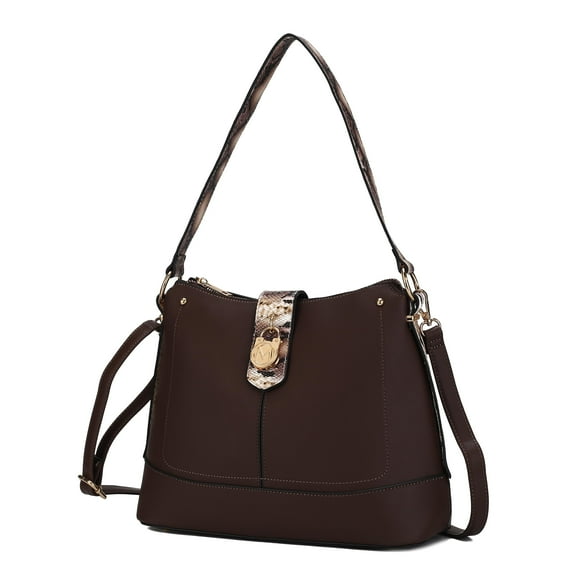 MKF Collection Ezra Crossbody Bag for women, Vegan Leather Shoulder bag Brown handbags Purses by Mia K